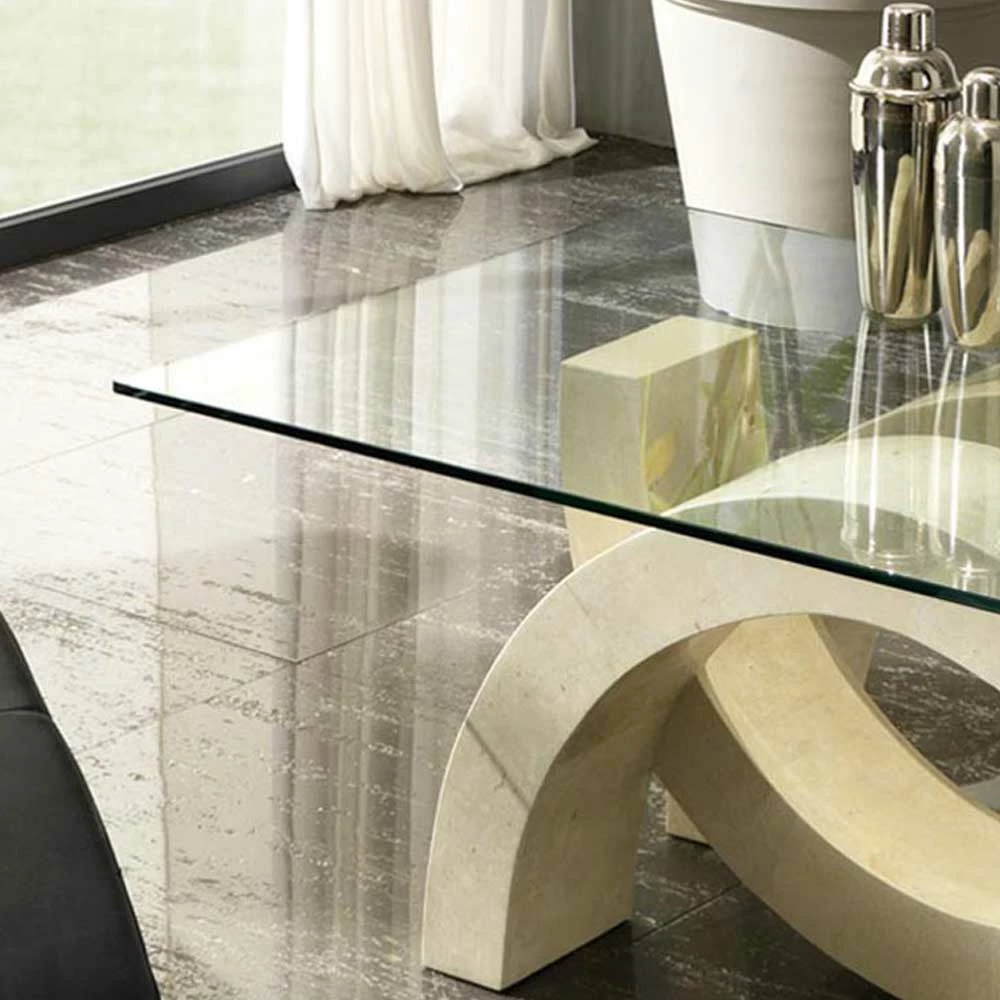 Designer Couchtisch Deliana Mit Glasplatte – Bild 3