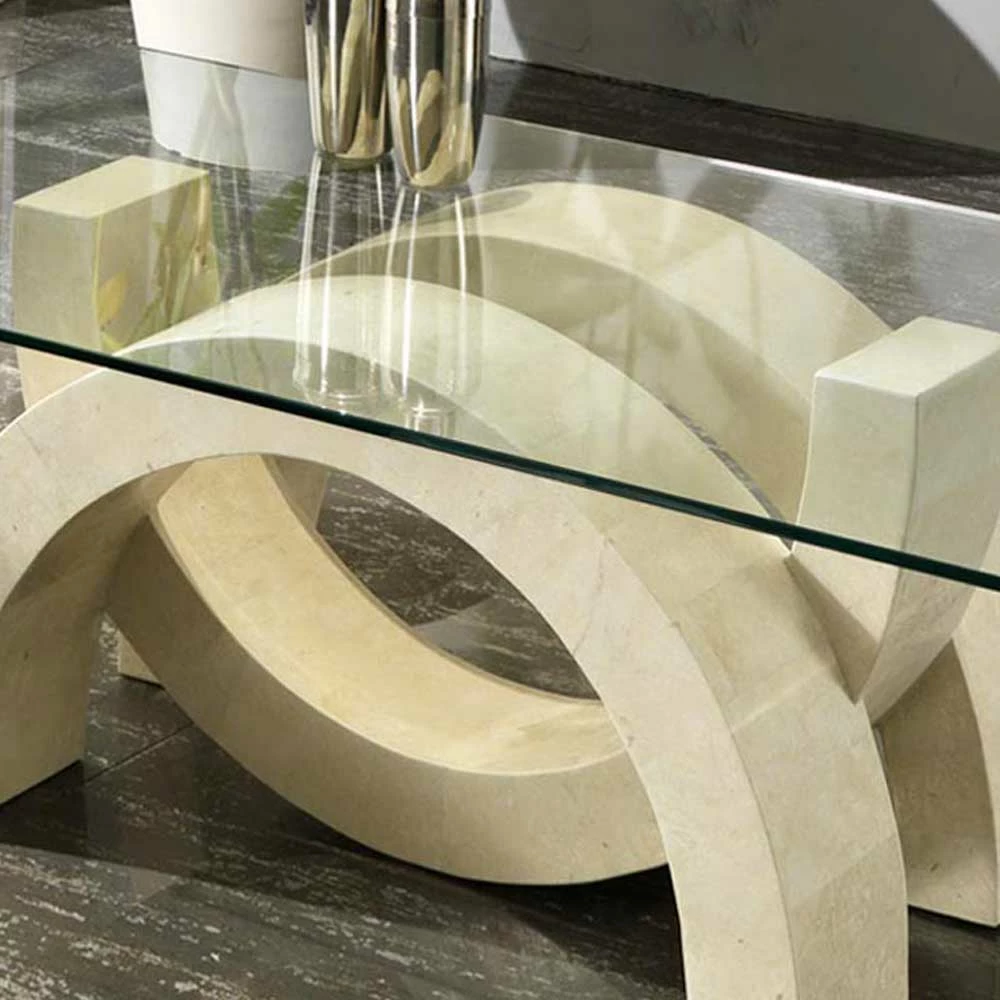 Designer Couchtisch Deliana Mit Glasplatte – Bild 4