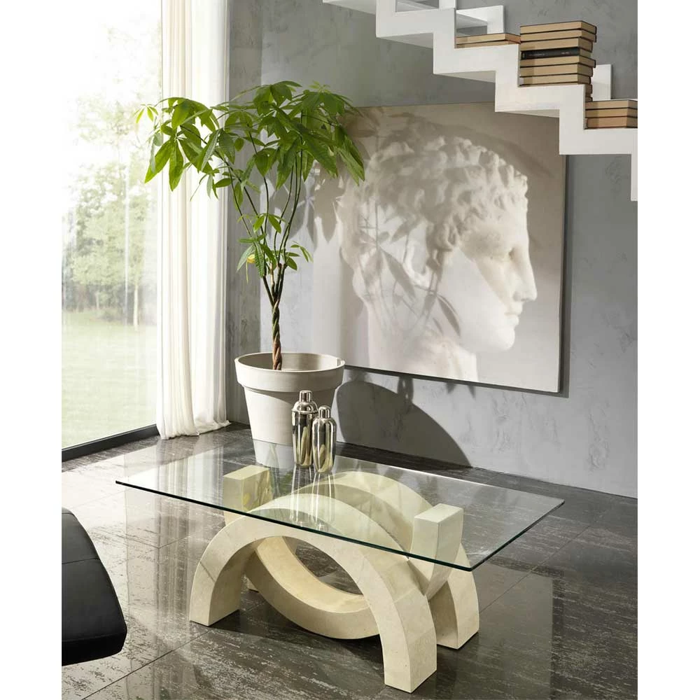 Designer Couchtisch Deliana Mit Glasplatte – Bild 5