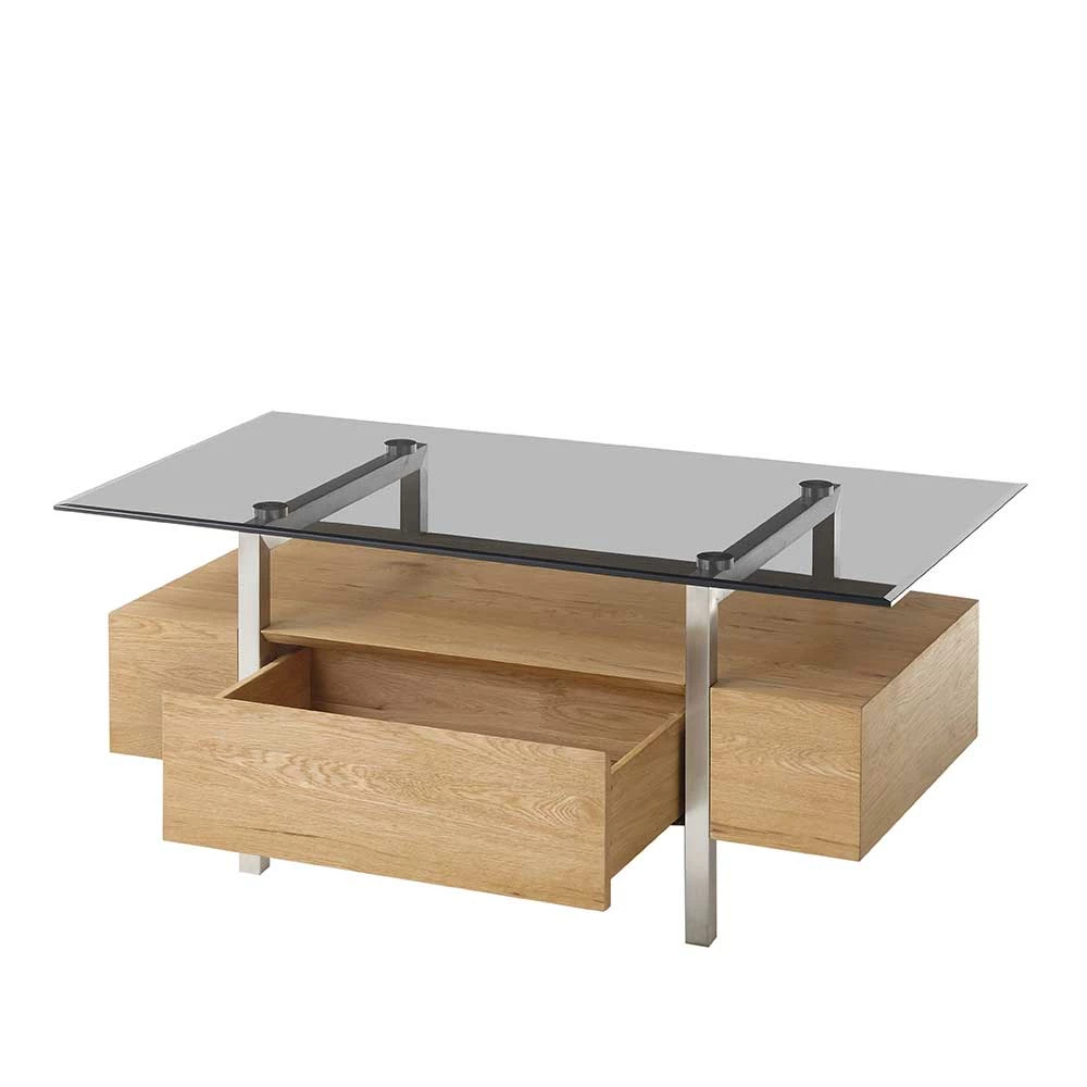 Designer Wohnzimmer-Couchtisch Mit Rauchglas Platte - Santos 6 Designer Wohnzimmer-Couchtisch Mit Rauchglas Platte - Santos – Bild 6