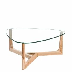 Dreieckiger Wohnzimmertisch Mit Glas Platte - Condao