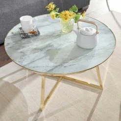 Eleganter Couchtisch In Marmor Optik Glas - Bosayda 7 Eleganter Couchtisch In Marmor Optik Glas - Bosayda -Bouquet-shop eleganter couchtisch in marmor optik glas und gold stahlgestell bosayda 02