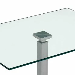 Eleganter Glas Couchtisch Auf Säulengestell - Ballardo -Bouquet-shop eleganter glas couchtisch auf saeulengestell mit gummirollen ballardo 02
