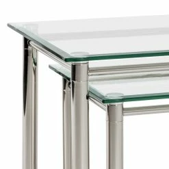 Eleganter Zweisatztisch Aus Glas - Soonga (zweiteilig) 9 Eleganter Zweisatztisch Aus Glas - Soonga (zweiteilig) -Bouquet-shop eleganter zweisatztisch aus glas chrom soonga 04