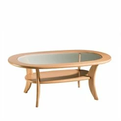 Glas Couchtisch In Oval 115x75 Cm - Rasfera -Bouquet-shop glas couchtisch in oval 115x75 cm aus buche teilmassiv rasfera 01