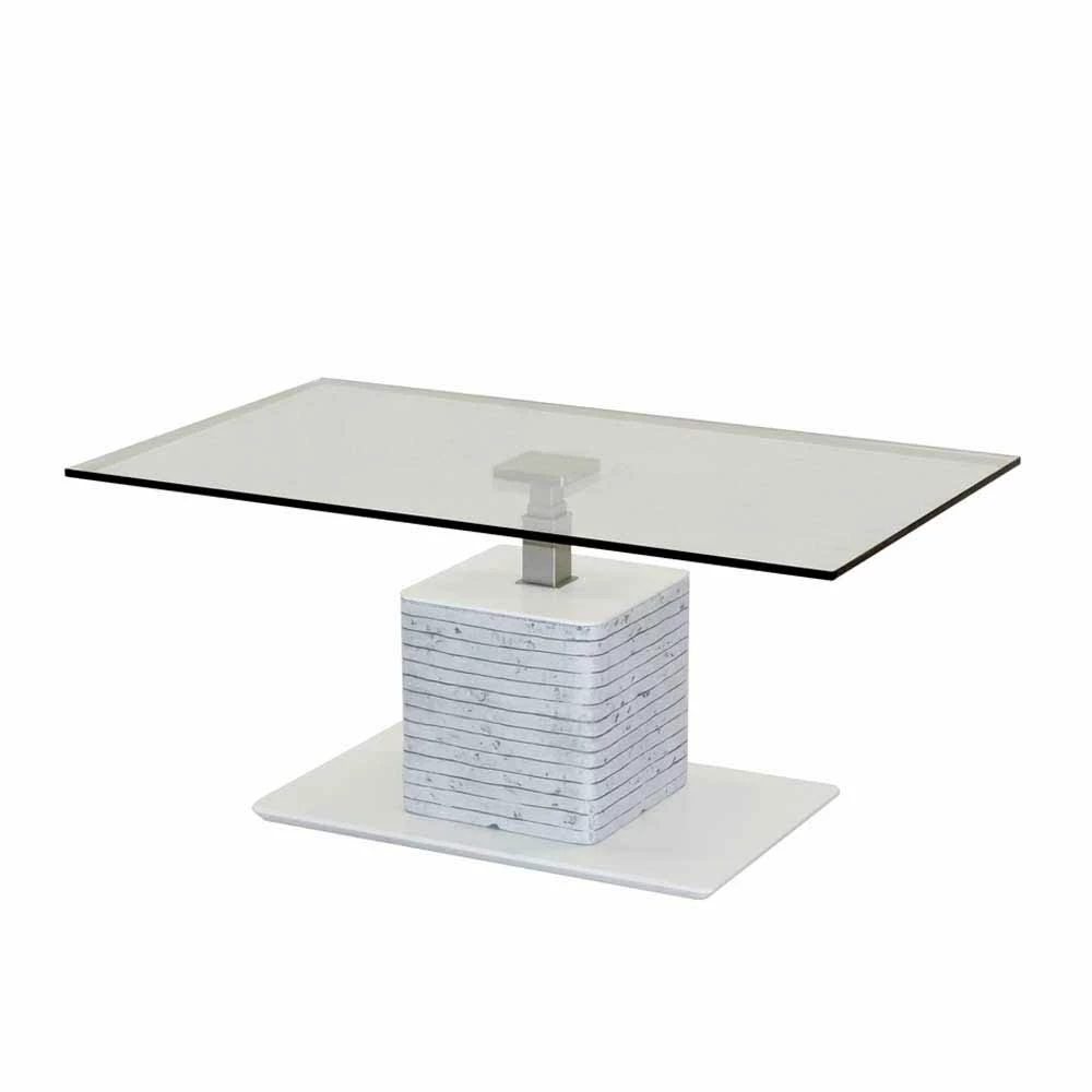Glas Couchtisch Mit Liftmechanik Montego Mit Säulengestell In Beton Optik 2 Glas Couchtisch Mit Liftmechanik Montego Mit Säulengestell In Beton Optik – Bild 2