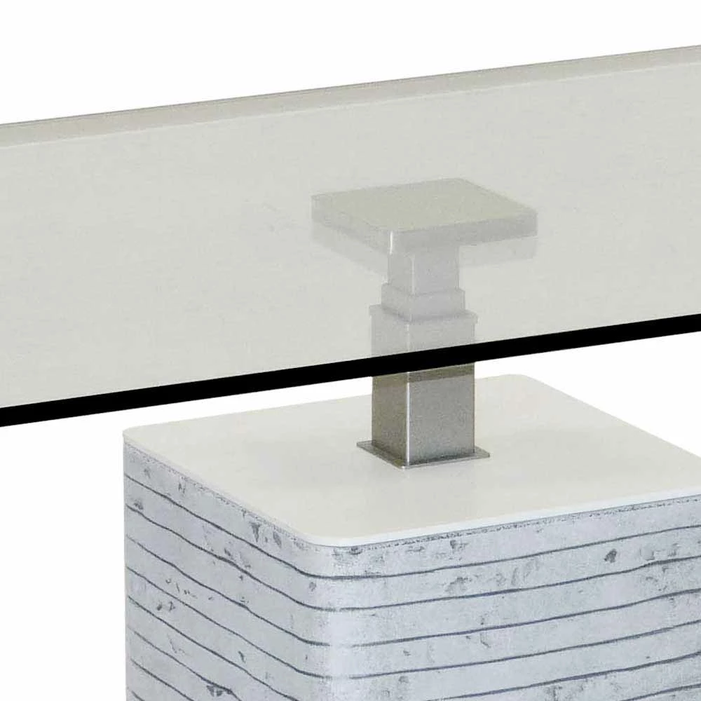 Glas Couchtisch Mit Liftmechanik Montego Mit Säulengestell In Beton Optik 3 Glas Couchtisch Mit Liftmechanik Montego Mit Säulengestell In Beton Optik – Bild 3