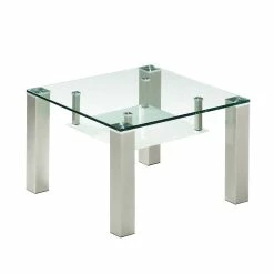Glas Couchtisch Carlot Mit Rollen