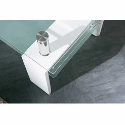 Glas-Couchtisch Mona In Weiß -Bouquet-shop glas couchtisch weiss modern mona 03