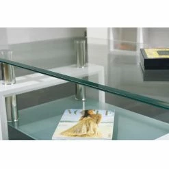 Glas-Couchtisch Mona In Weiß -Bouquet-shop glas couchtisch weiss modern mona 05