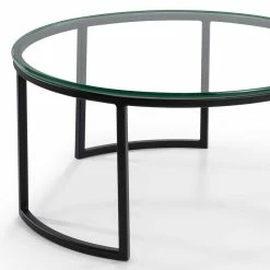 Glas Sofatisch In Rund Mit Bügelgestell - Admonia 6 Glas Sofatisch In Rund Mit Bügelgestell - Admonia -Bouquet-shop glas sofatisch in rund mit buegelgestell aus metall in schwarz admonia 02