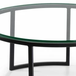 Glas Sofatisch In Rund Mit Bügelgestell - Admonia 7 Glas Sofatisch In Rund Mit Bügelgestell - Admonia -Bouquet-shop glas sofatisch in rund mit buegelgestell aus metall in schwarz admonia 03