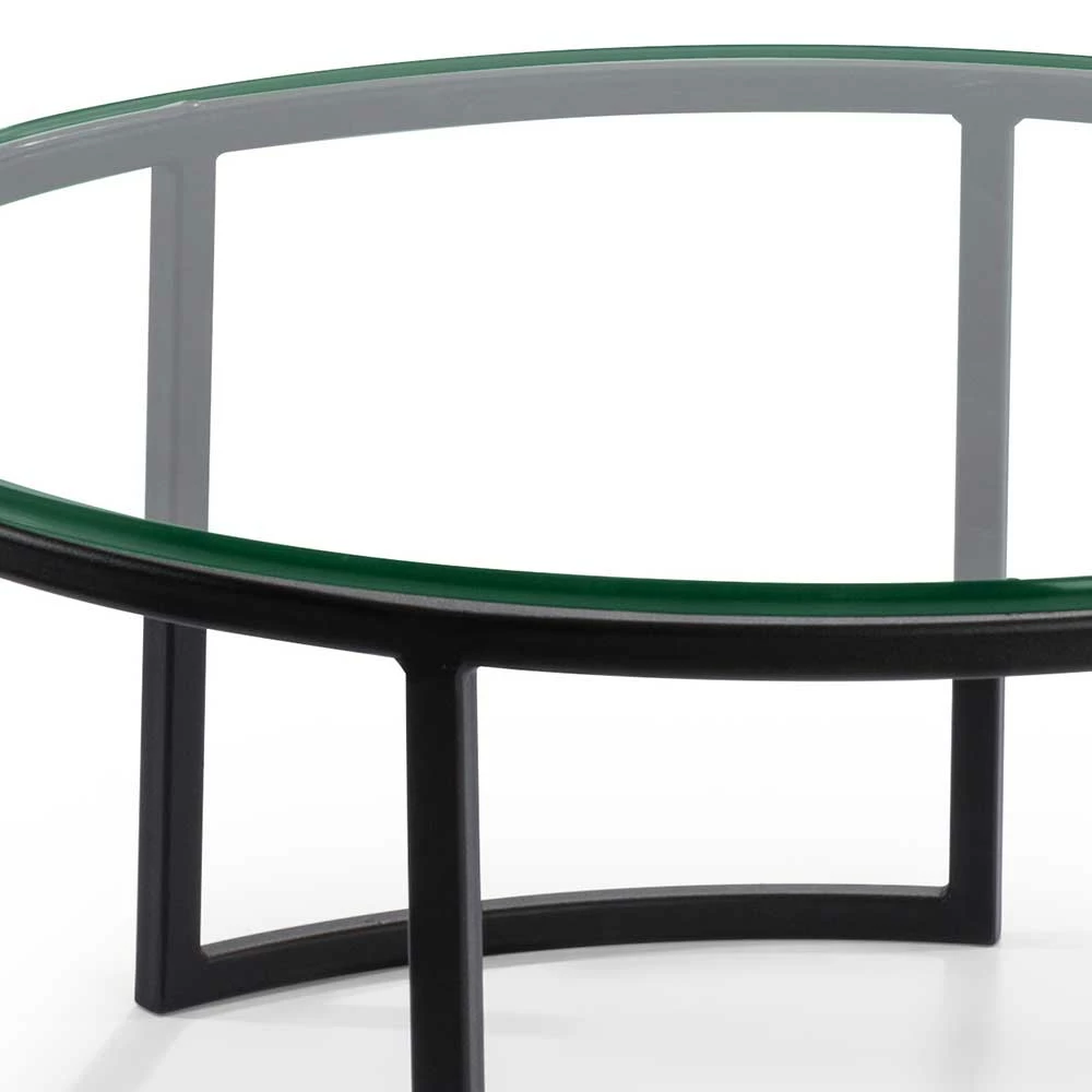Glas Sofatisch In Rund Mit Bügelgestell - Admonia 4 Glas Sofatisch In Rund Mit Bügelgestell - Admonia – Bild 4