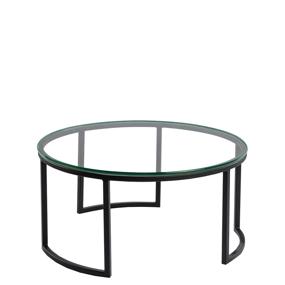 Glas Sofatisch In Rund Mit Bügelgestell - Admonia 1 Glas Sofatisch In Rund Mit Bügelgestell - Admonia