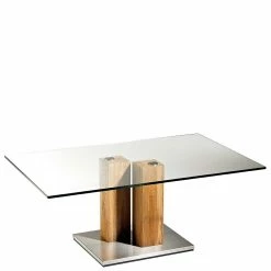 Glas Wohnzimmertisch Auf Säulengestell - Nova