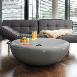Grauer Hochglanz Couchtisch Als Halbkugel - Dilacco -Bouquet-shop grauer hochglanz couchtisch als halbkugel aus gfk 100x38x100 dilacco 01