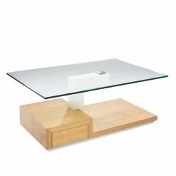 Heller Design Sofatisch Corabia Mit Glas Und Asteiche Furnier