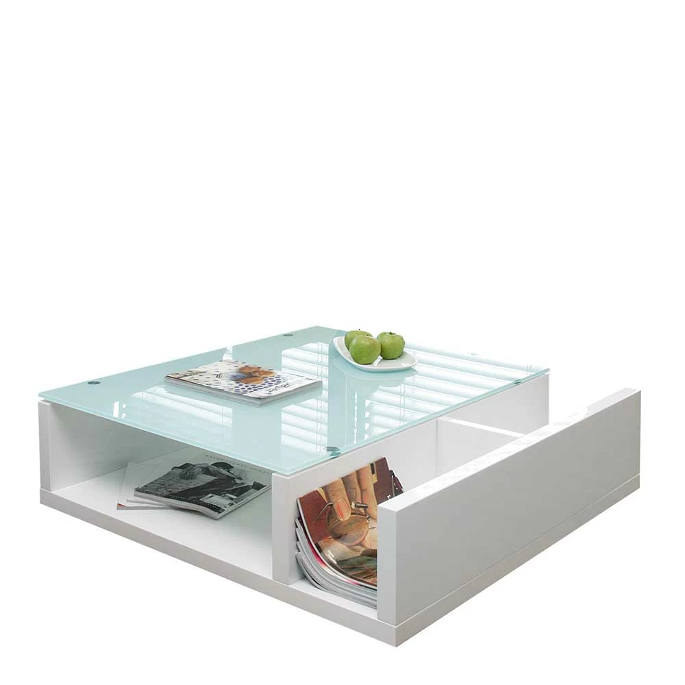 Hochglanz Couchtisch In Weiß Mit Glasplatte - Imtrador 1 Hochglanz Couchtisch In Weiß Mit Glasplatte - Imtrador