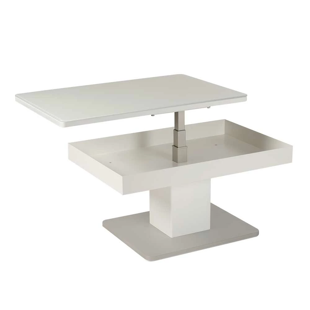 Höhenverstellbarer Couchtisch Greeno In Weiß – Bild 2