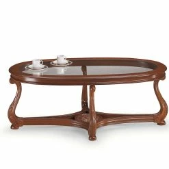 Italienisches Design Glas Couchtisch In Oval - Vibon