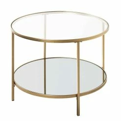 Klarglas Couchtisch Mit Zusatzablage - Kalizoa
