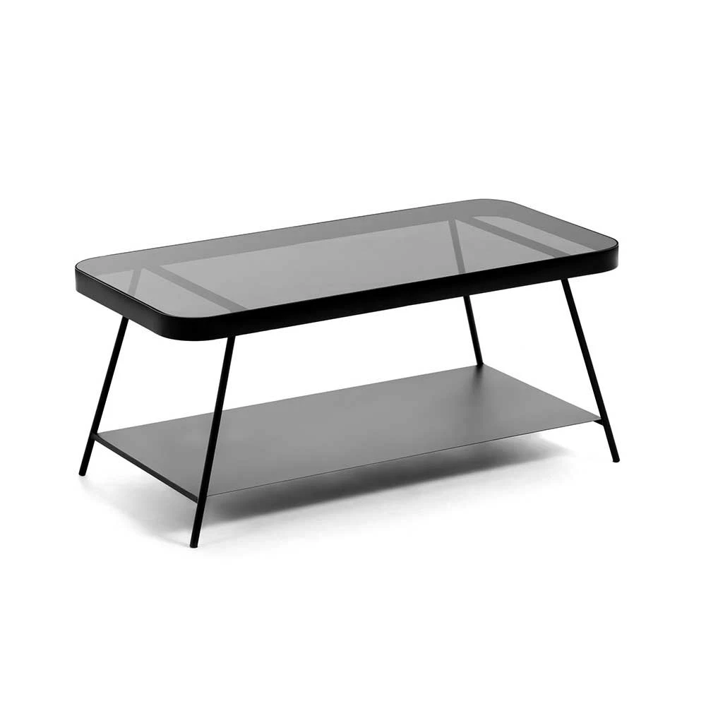 Kleiner Metall Couchtisch Mit Rauchglas Platte - Lara 1 Kleiner Metall Couchtisch Mit Rauchglas Platte - Lara