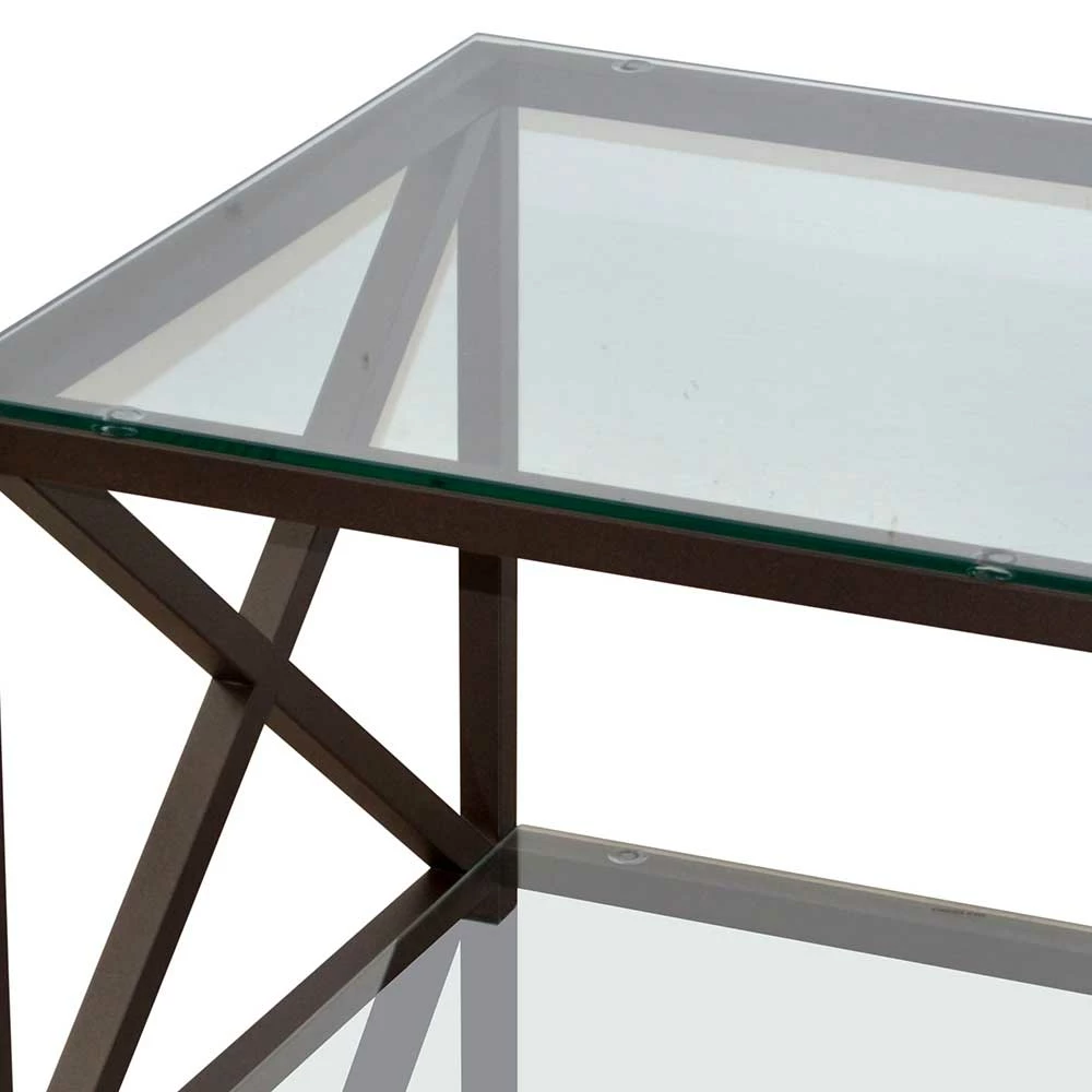 Moderner Couchtisch Mit Zwei Glasplatten - Vurgos 4 Moderner Couchtisch Mit Zwei Glasplatten - Vurgos – Bild 4
