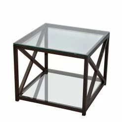 Moderner Couchtisch Mit Zwei Glasplatten - Vurgos