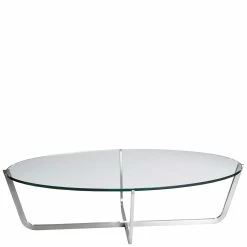 Ovaler Design Couchtisch Aus Glas Transparent - Bai