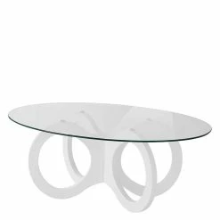 Ovaler Design-Couchtisch In Transparent Glas - Gildas