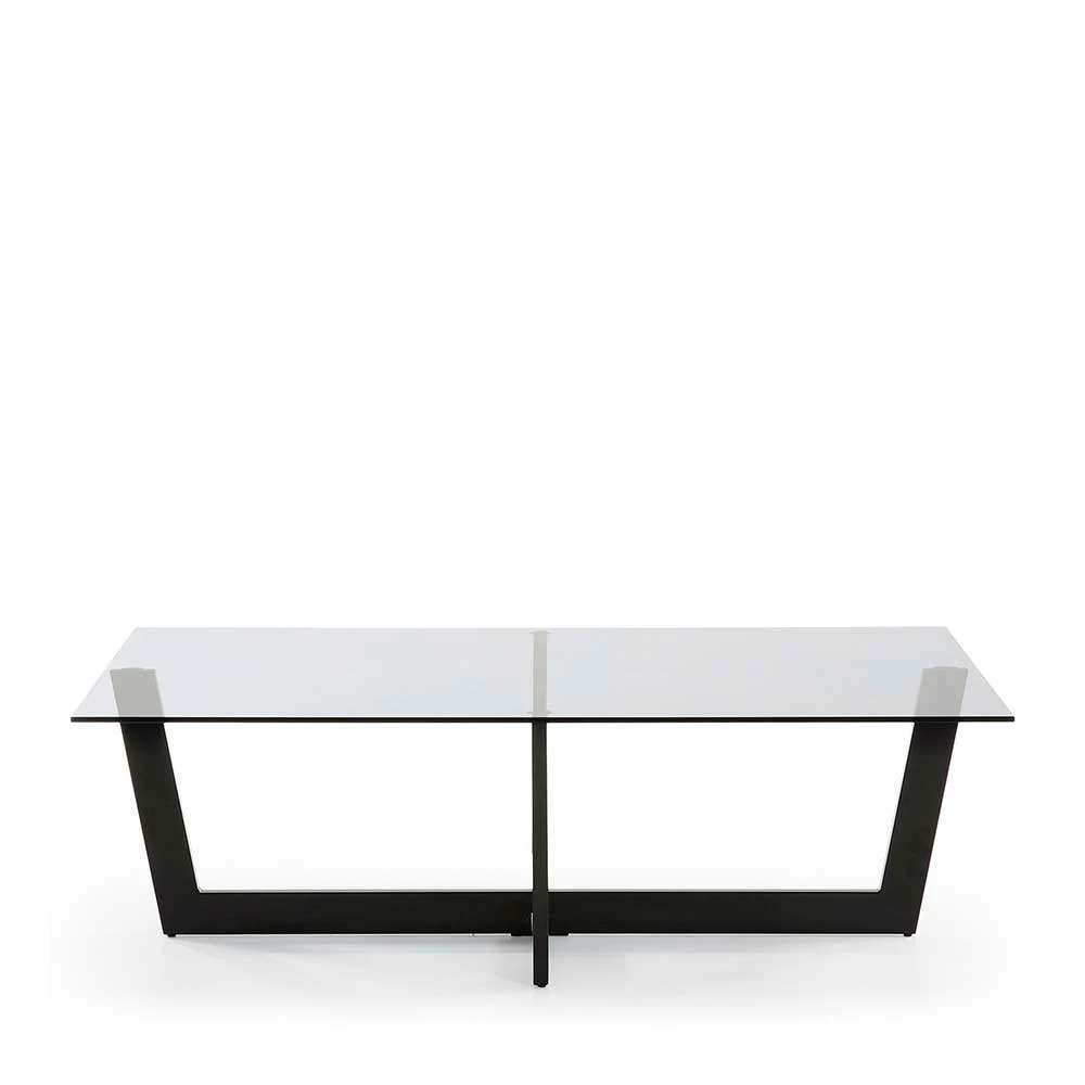 Rauchglas Couchtisch Mit Gestell Schwarz - Loisava 2 Rauchglas Couchtisch Mit Gestell Schwarz - Loisava – Bild 2