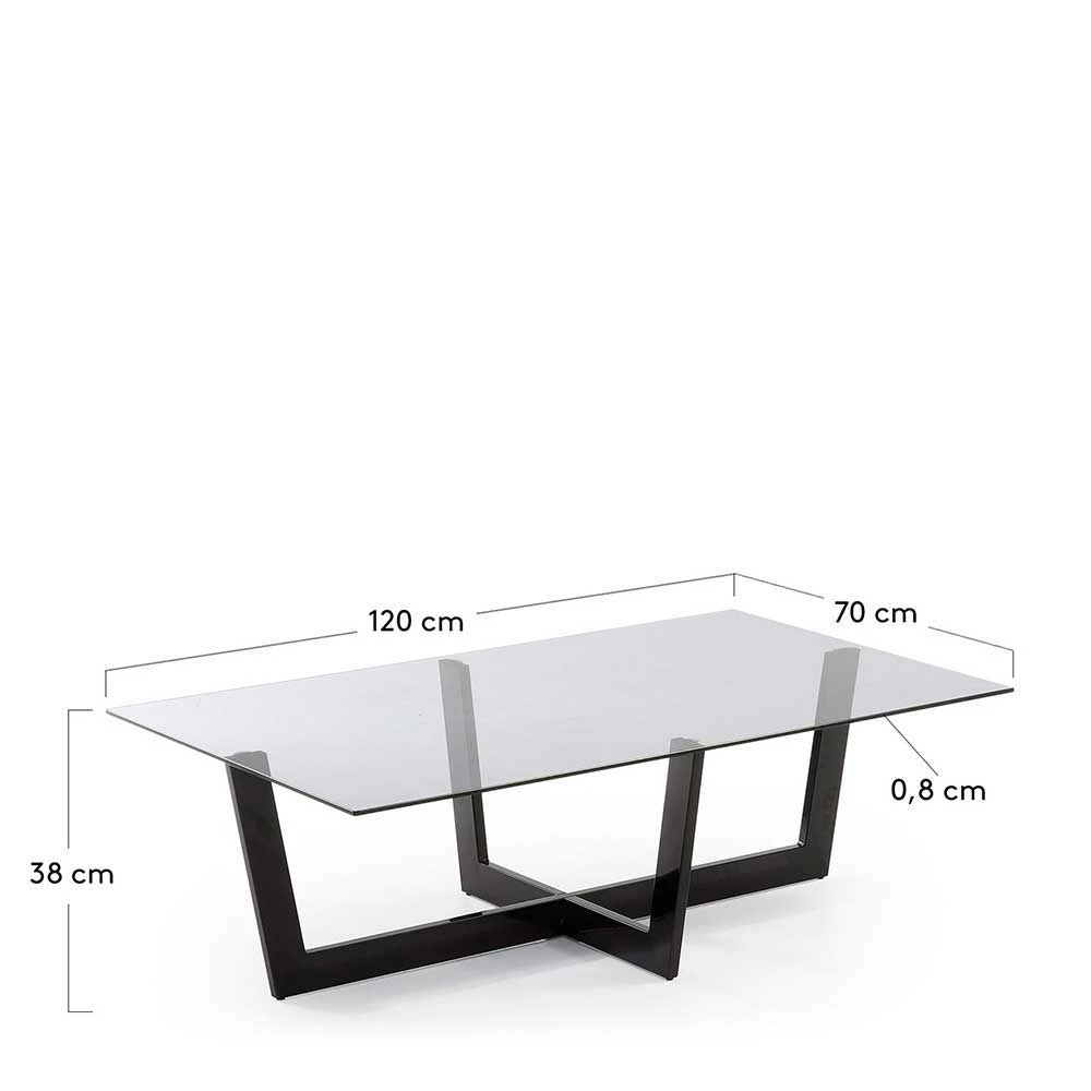 Rauchglas Couchtisch Mit Gestell Schwarz - Loisava 4 Rauchglas Couchtisch Mit Gestell Schwarz - Loisava – Bild 4
