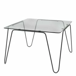 Rauchglas Wohnzimmertisch Mit Stahlgestell - Carisma