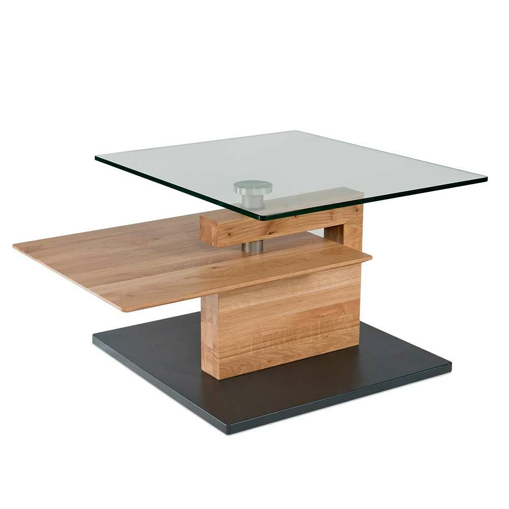 Rollbarer Design Wohnzimmertisch Sonni Mit Glas – Bild 2