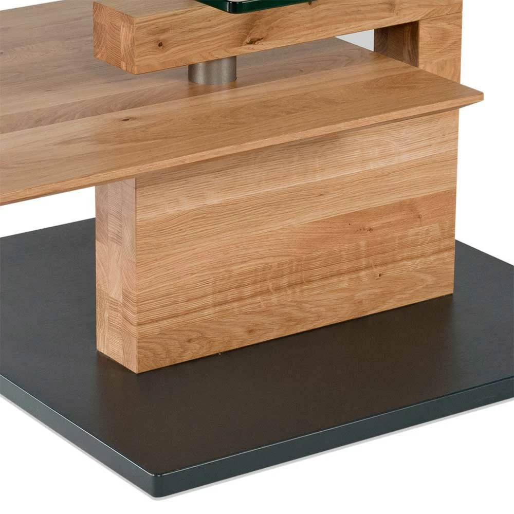 Rollbarer Design Wohnzimmertisch Sonni Mit Glas – Bild 4