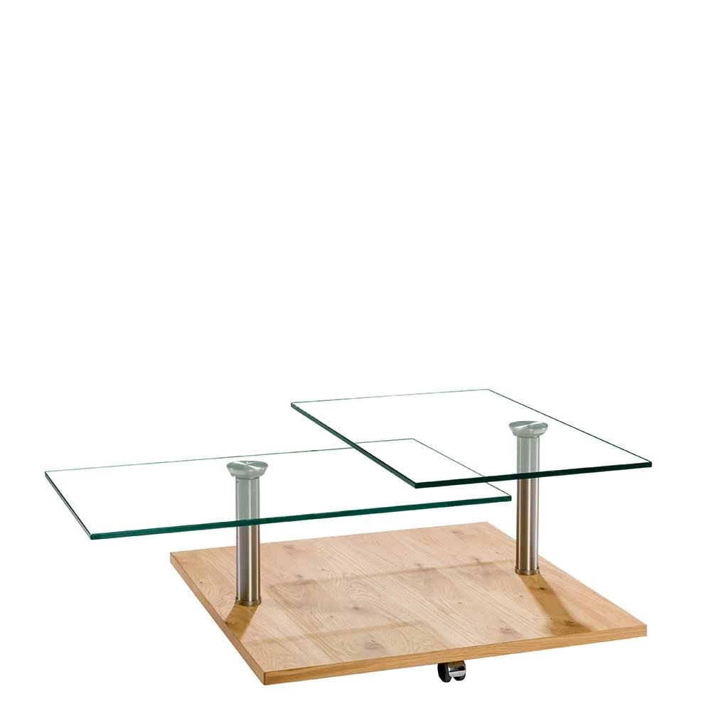 Rollbarer Sofatisch Mit Glasplatten - Borgetto