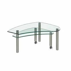 Rollen Couchtisch Rabea Mit Glasplatten