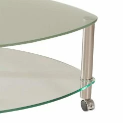 Rollen Glastisch Lea Mit Ablage -Bouquet-shop rollen glastisch ablage 80 cm breit lea 03