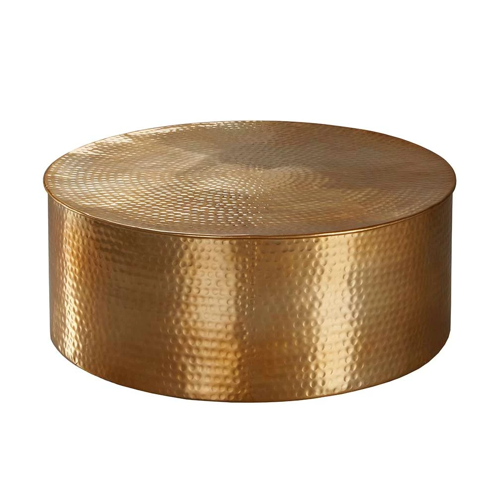 Runder Alu Couchtisch In Goldfarben - Cosima 1 Runder Alu Couchtisch In Goldfarben - Cosima