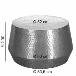 Runder Beistelltisch Aus Aluminium - Caucas 7 Runder Beistelltisch Aus Aluminium - Caucas -Bouquet-shop runder beistelltisch aus aluminium in silber 60x36x60 caucas 02