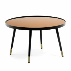 Runder Couchtisch In Kupferfarben & Schwarz - Baiana