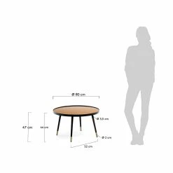 Runder Couchtisch In Kupferfarben & Schwarz - Baiana -Bouquet-shop runder couchtisch in kupferfarben schwarz aus glas stahl baiana 03