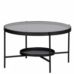 Runder Couchtisch Mit Glasplatte 80x46x80 - Sempore