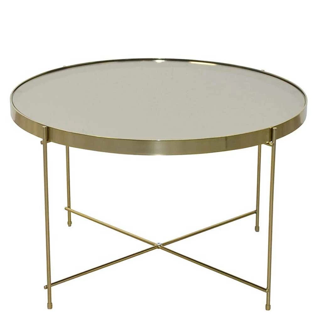 Runder Couchtisch Mit Spiegelglas Platte - Justina 2 Runder Couchtisch Mit Spiegelglas Platte - Justina – Bild 2