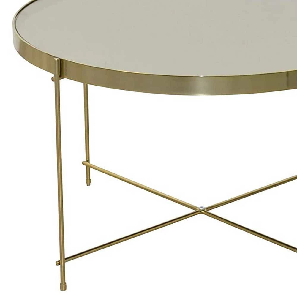 Runder Couchtisch Mit Spiegelglas Platte - Justina 3 Runder Couchtisch Mit Spiegelglas Platte - Justina – Bild 3