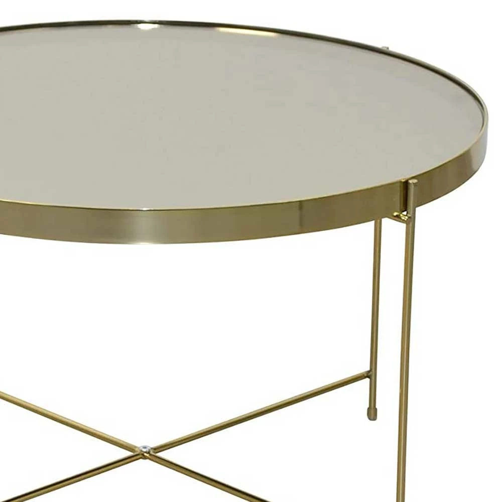 Runder Couchtisch Mit Spiegelglas Platte - Justina 4 Runder Couchtisch Mit Spiegelglas Platte - Justina – Bild 4