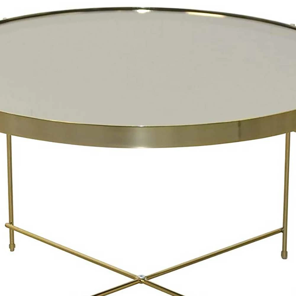 Runder Couchtisch Mit Spiegelglas Platte - Justina 5 Runder Couchtisch Mit Spiegelglas Platte - Justina – Bild 5