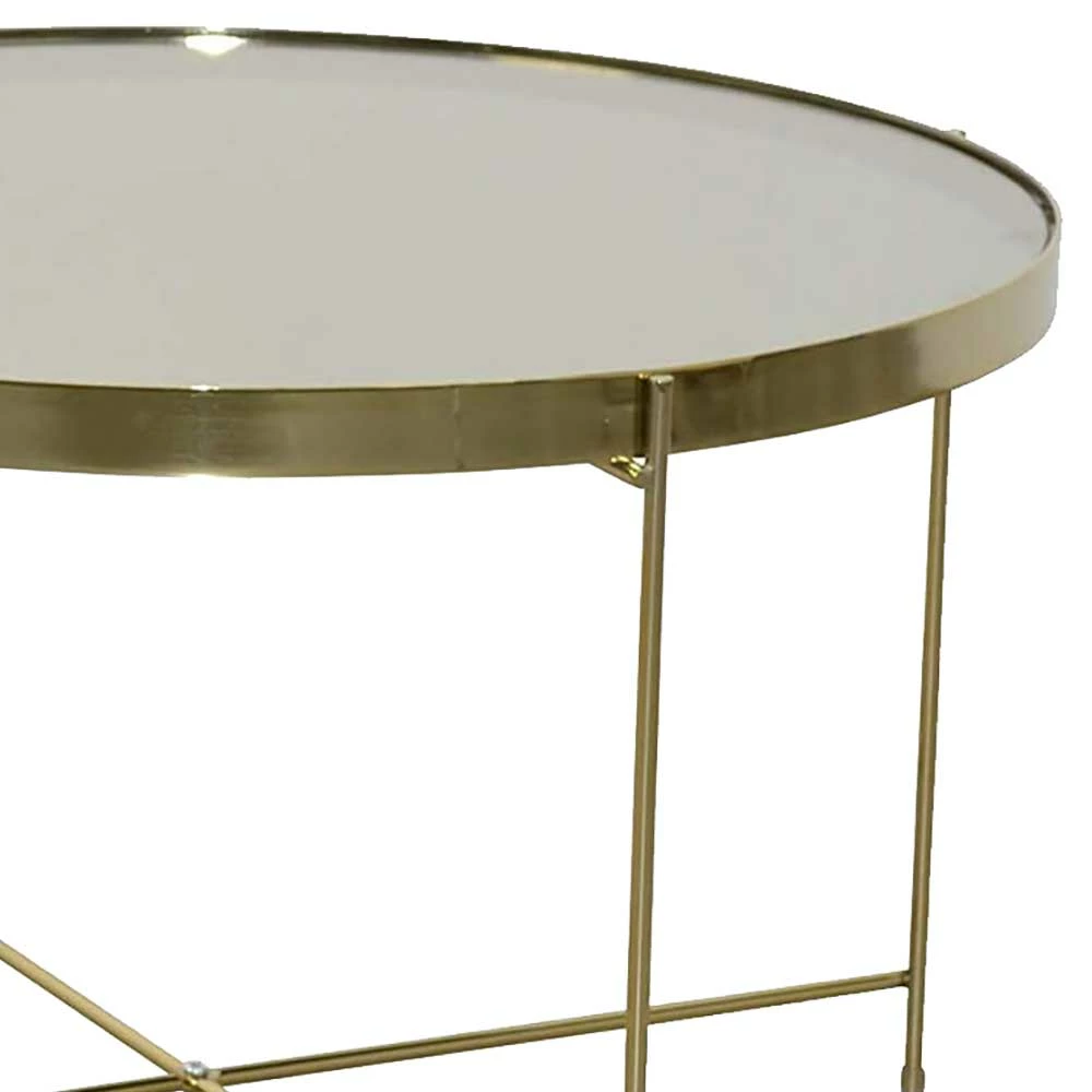 Runder Couchtisch Mit Spiegelglas Platte - Justina 6 Runder Couchtisch Mit Spiegelglas Platte - Justina – Bild 6