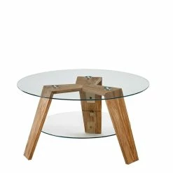 Runder Couchtisch Mit Zwei Glasplatten - Liaria