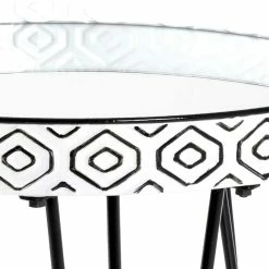 Runder Design Sofatisch Mit Spiegelglas Platte - Delbra -Bouquet-shop runder design sofatisch mit spiegelglas platte und dreifussgestell in schwarz delbra 02